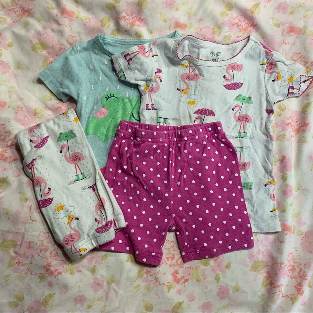 Flamingo with Frog Umbrella pajama bundle